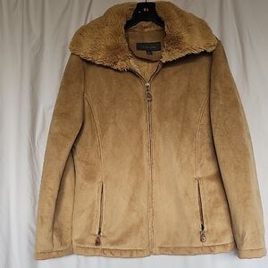 Liz Claiborne Camel Teddy Jacket with Cozy Collar